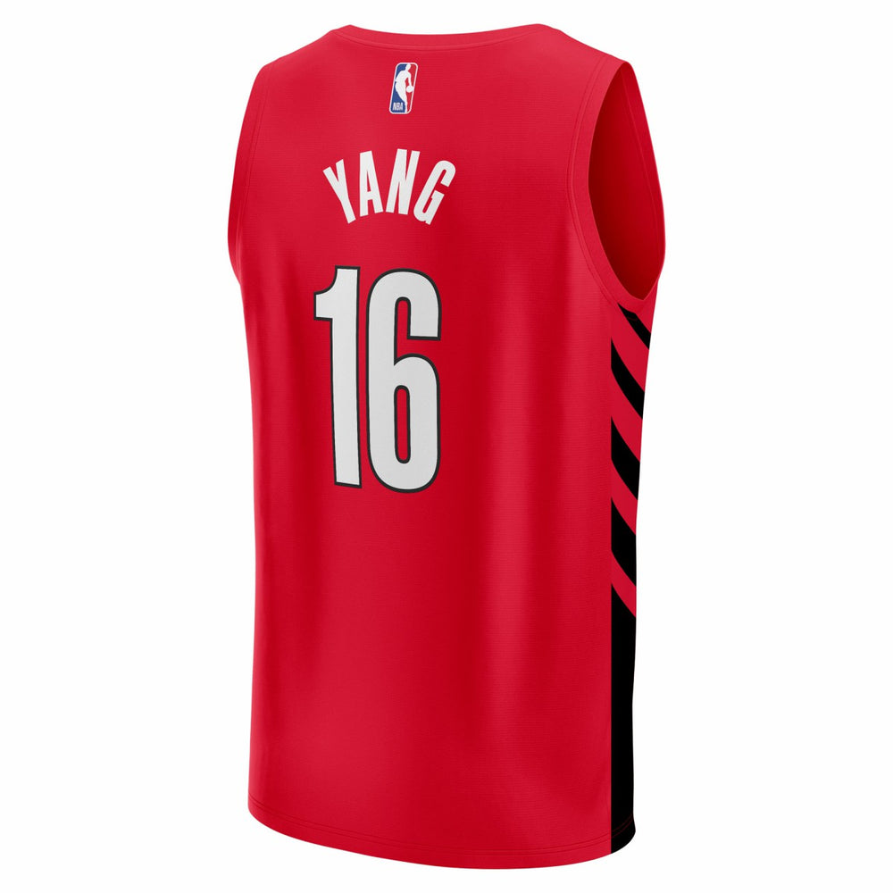Fanatics Yang Hansen Portland Trail Blazers Fast Break Replica Jersey Red Statement Edition