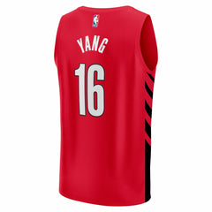 Fanatics Yang Hansen Portland Trail Blazers Fast Break Replica Jersey Red Statement Edition