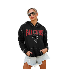 Atlanta Falcons Gameday Couture Women's Studded Pullover Hoodie - Black - NFL