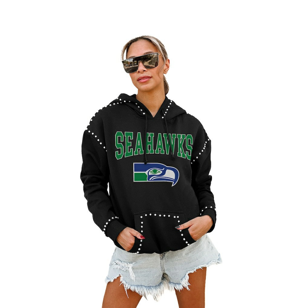 Seattle Seahawks Gameday Couture Women's Studded Pullover Hoodie - Black - NFL