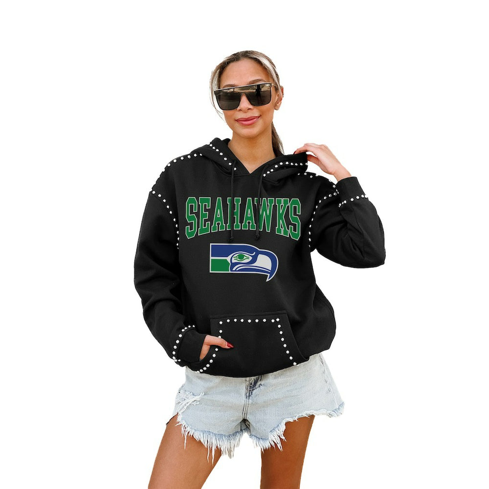 Seattle Seahawks Gameday Couture Women's Studded Pullover Hoodie - Black - NFL