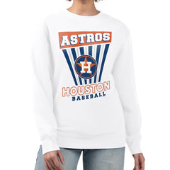 Houston Astros Starter Women's Poster Print Team Fleece Pullover Sweatshirt Outlet