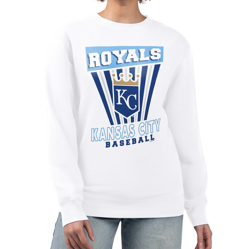 Kansas City Royals Starter Women's Poster Print Team Fleece Pullover Sweatshirt Outlet