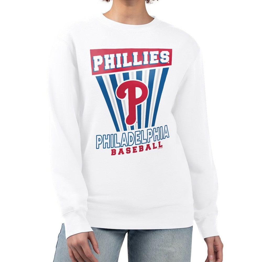 Philadelphia Phillies Starter Women's Poster Print Team Fleece Pullover Sweatshirt Discount