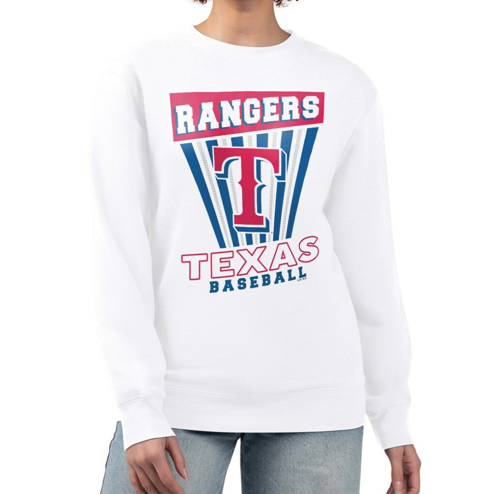 Texas Rangers Starter Women's Poster Print Team Fleece Pullover Sweatshirt Outlet