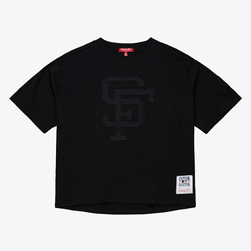 San Francisco Giants Mitchell & Ness Women's Cooperstown Collection Phantom Cropped T-Shirt for sale