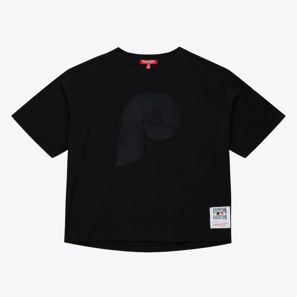 Philadelphia Phillies Mitchell & Ness Women's Cooperstown Collection Phantom Cropped T-Shirt Near Me