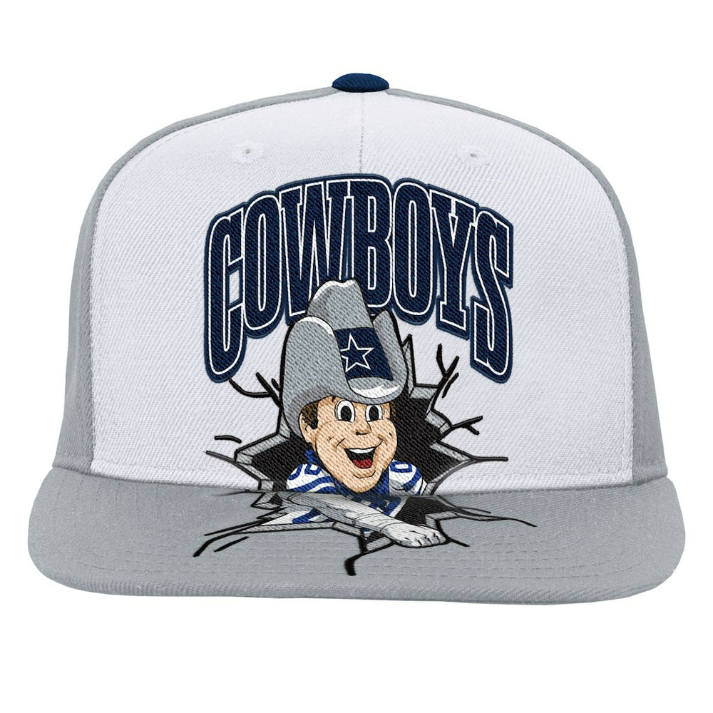 Dallas Cowboys Youth Team Mascot Snapback Hat - Gray - Mitchell & Ness