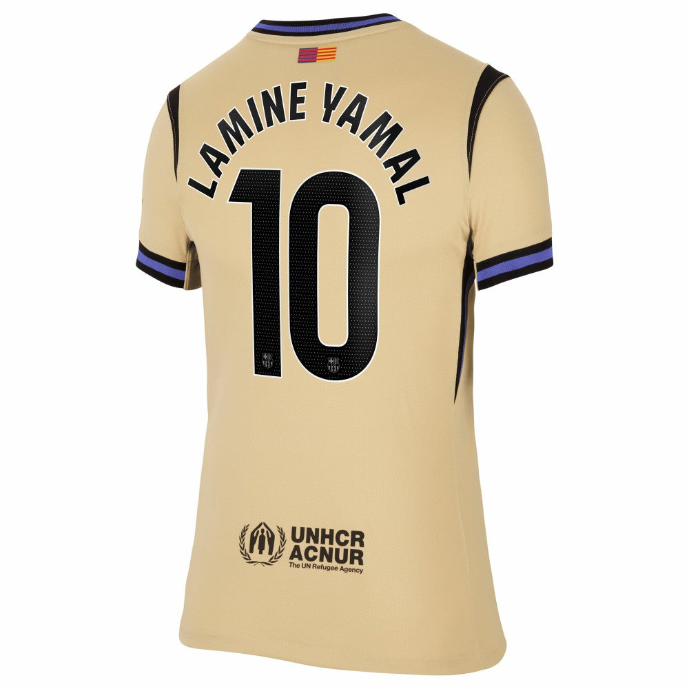 Nike - Lamine Yamal Barcelona Women's 2025/26 Away Stadium Replica Jersey - Gold