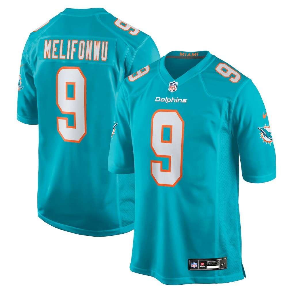 Ifeatu Melifonwu Miami Dolphins Team Game Jersey - Aqua - Nike