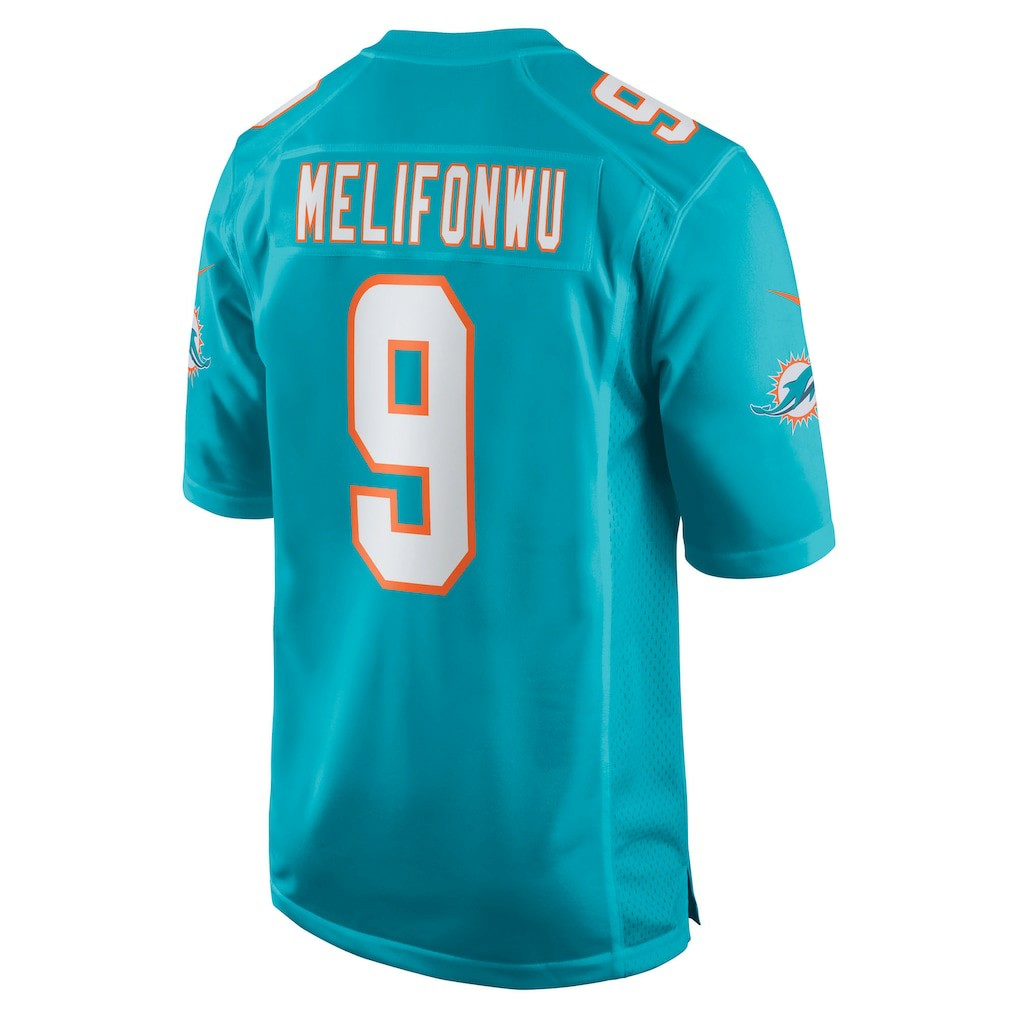 Ifeatu Melifonwu Miami Dolphins Team Game Jersey - Aqua - Nike