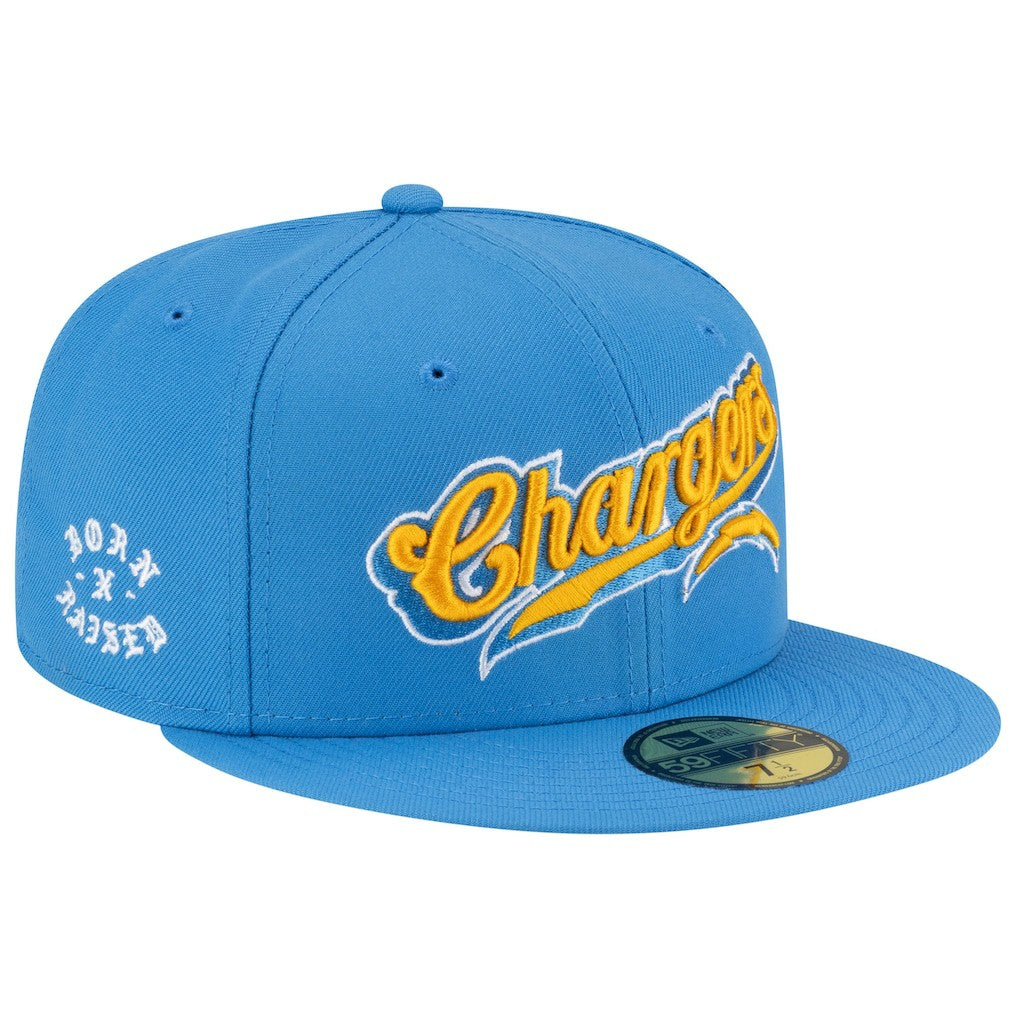 Los Angeles Chargers New Era Born x Raised 59FIFTY Fitted Hat - Powder Blue - NFL