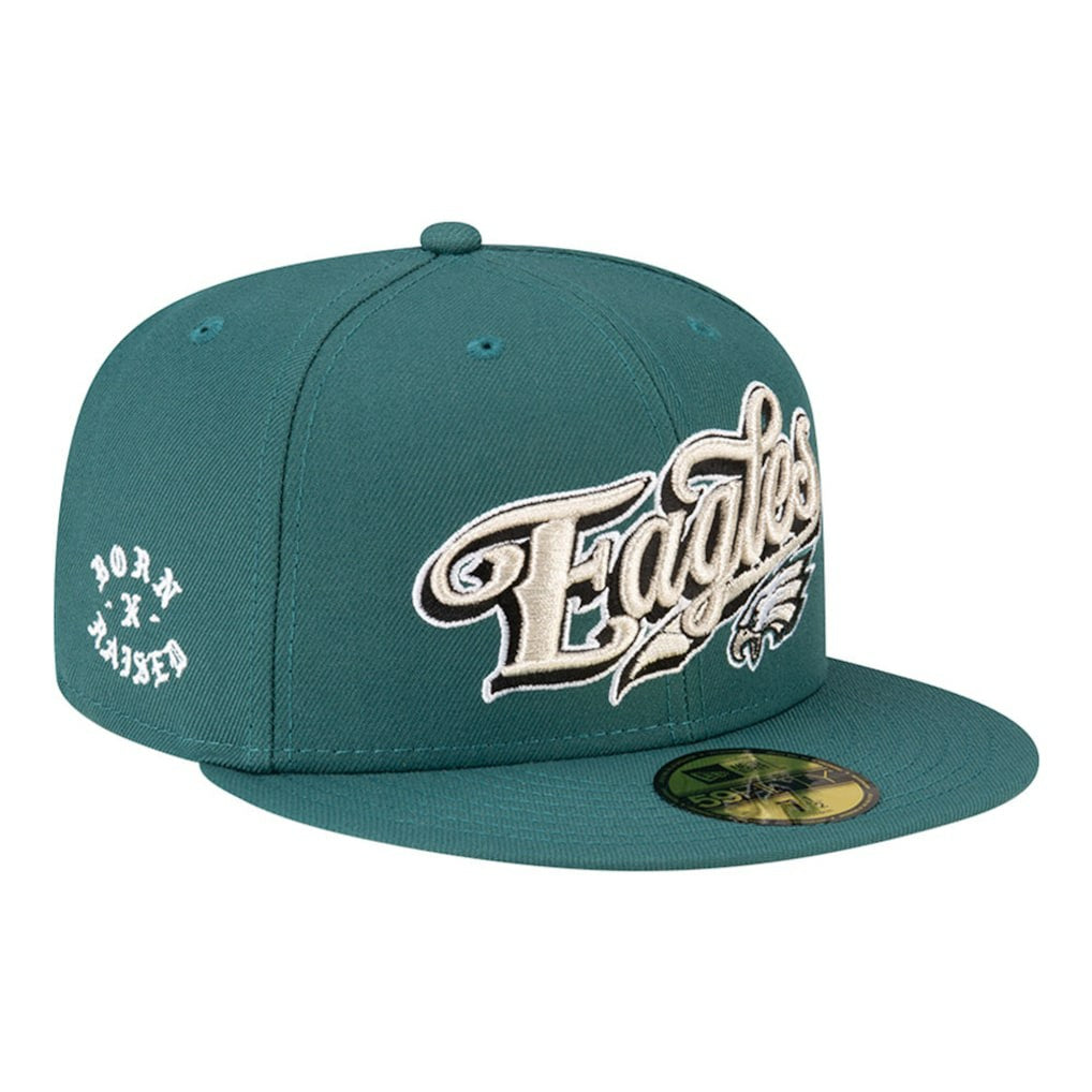 Philadelphia Eagles New Era Born x Raised 59FIFTY Fitted Hat - Midnight Green - NFL