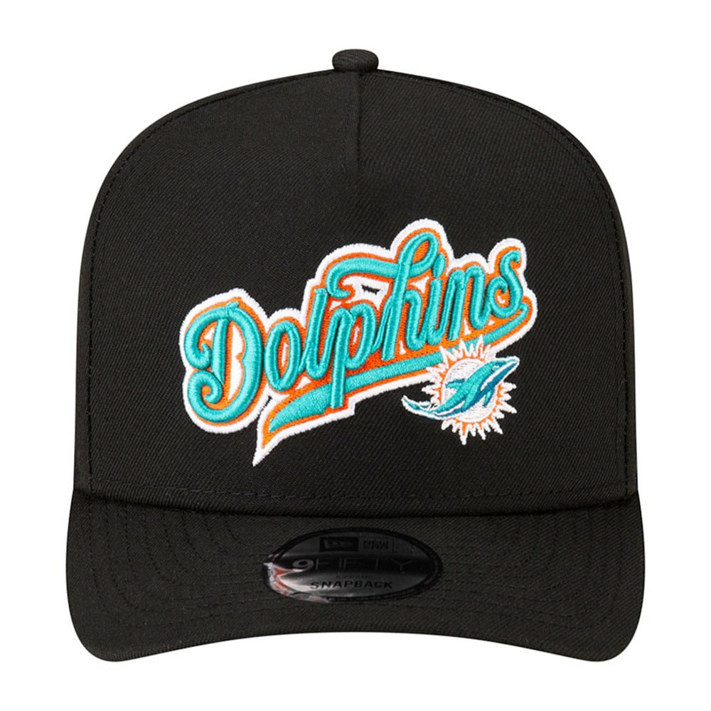 Miami Dolphins New Era Born x Raised A-Frame 9FIFTY Snapback Hat - Black - NFL