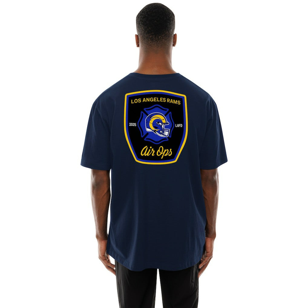 Los Angeles Rams x LAFD New Era Air Ops T-Shirt - Navy - NFL