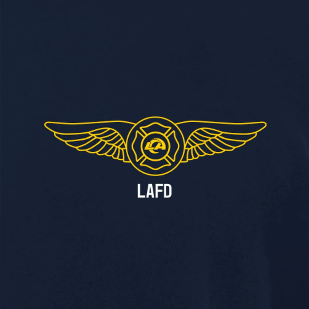 Los Angeles Rams x LAFD New Era Air Ops T-Shirt - Navy - NFL