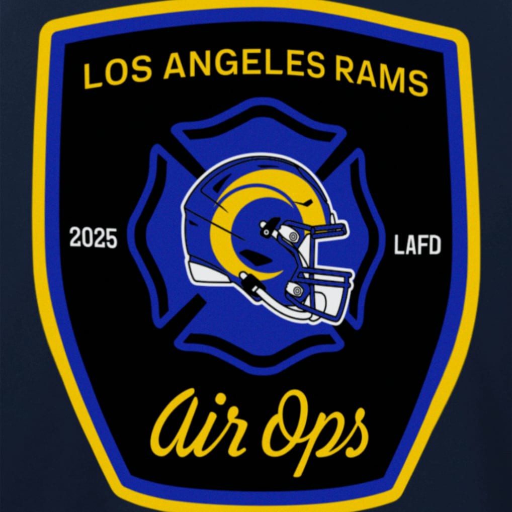 Los Angeles Rams x LAFD New Era Air Ops T-Shirt - Navy - NFL