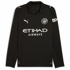 Puma - Erling Haaland Manchester City 2025/26 Away Replica Long Sleeve Player Jersey - Black