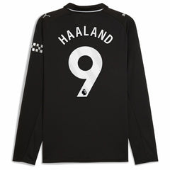 Puma - Erling Haaland Manchester City 2025/26 Away Replica Long Sleeve Player Jersey - Black
