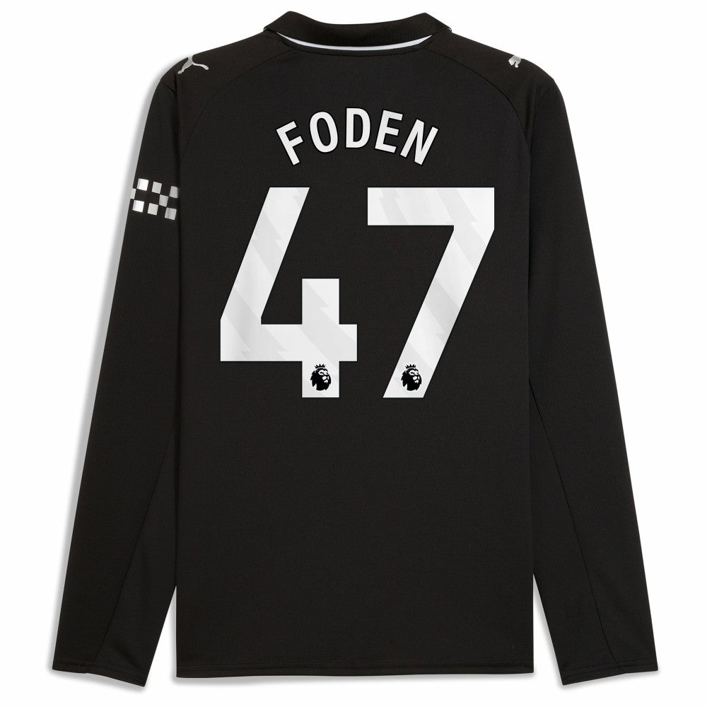 Puma - Phil Foden Manchester City Away 2025/26 Replica Long Sleeve Player Jersey - Black