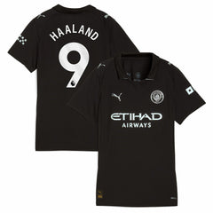Puma - Erling Haaland Manchester City Women's 2025/26 Away Replica Player Jersey - Black