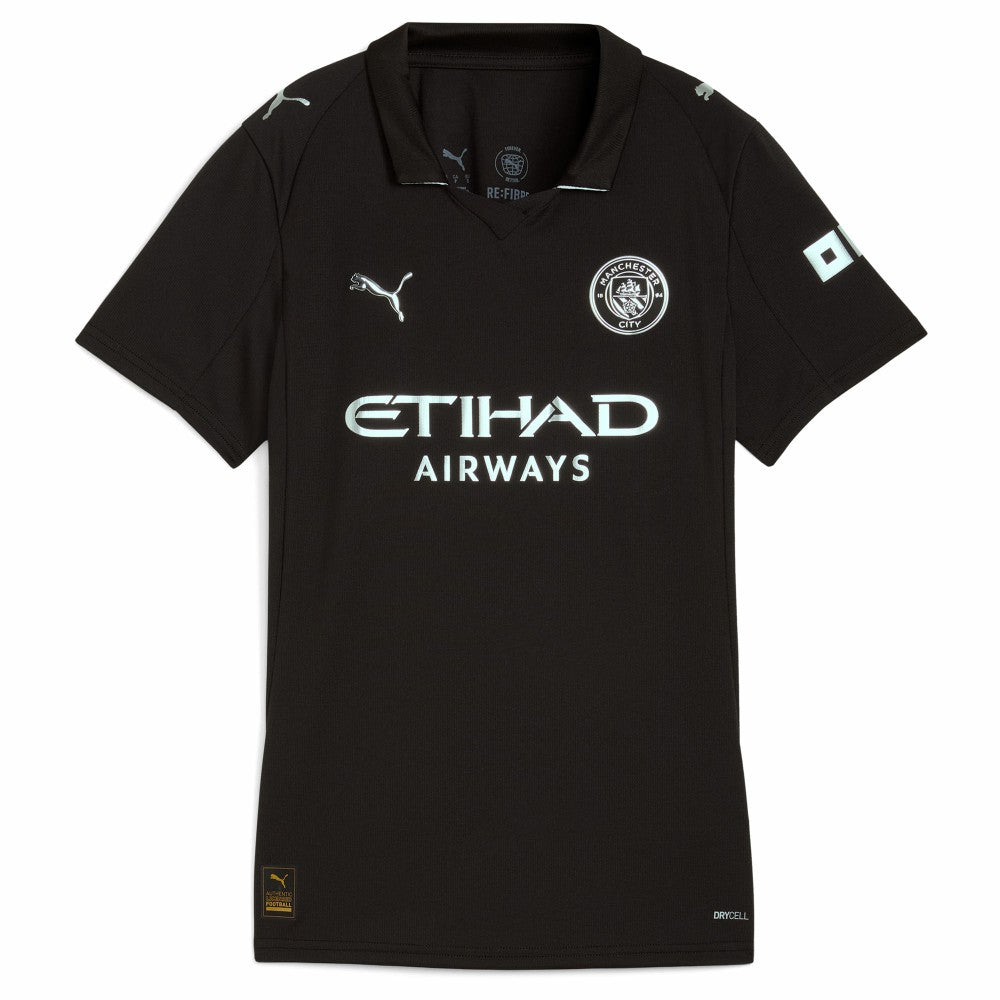 Puma - Erling Haaland Manchester City Women's 2025/26 Away Replica Player Jersey - Black