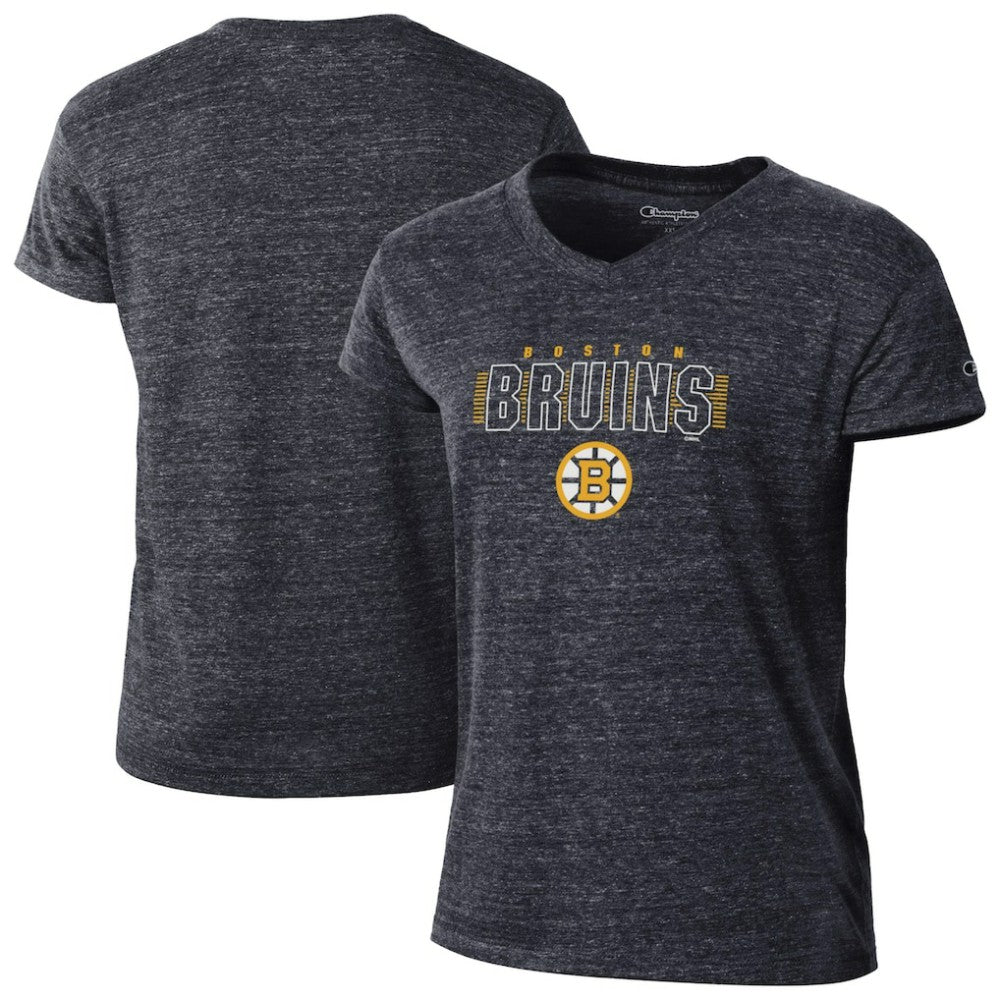Boston Bruins Champion Women's Tri-Blend V-Neck T-Shirt - Black | NHL online