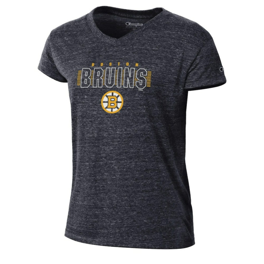 Boston Bruins Champion Women's Tri-Blend V-Neck T-Shirt - Black | NHL online