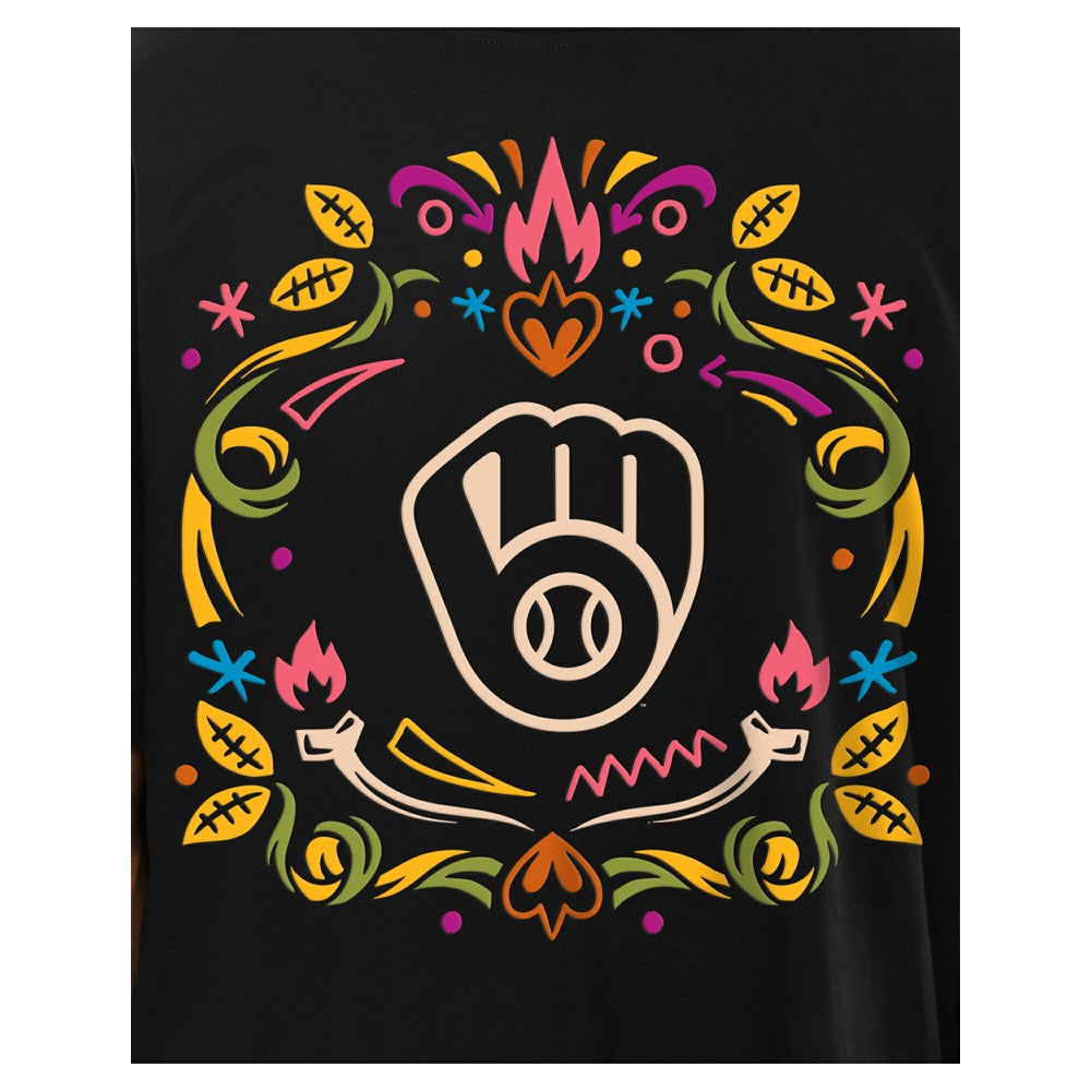 Milwaukee Brewers New Era Día de los Muertos T-Shirt Discount