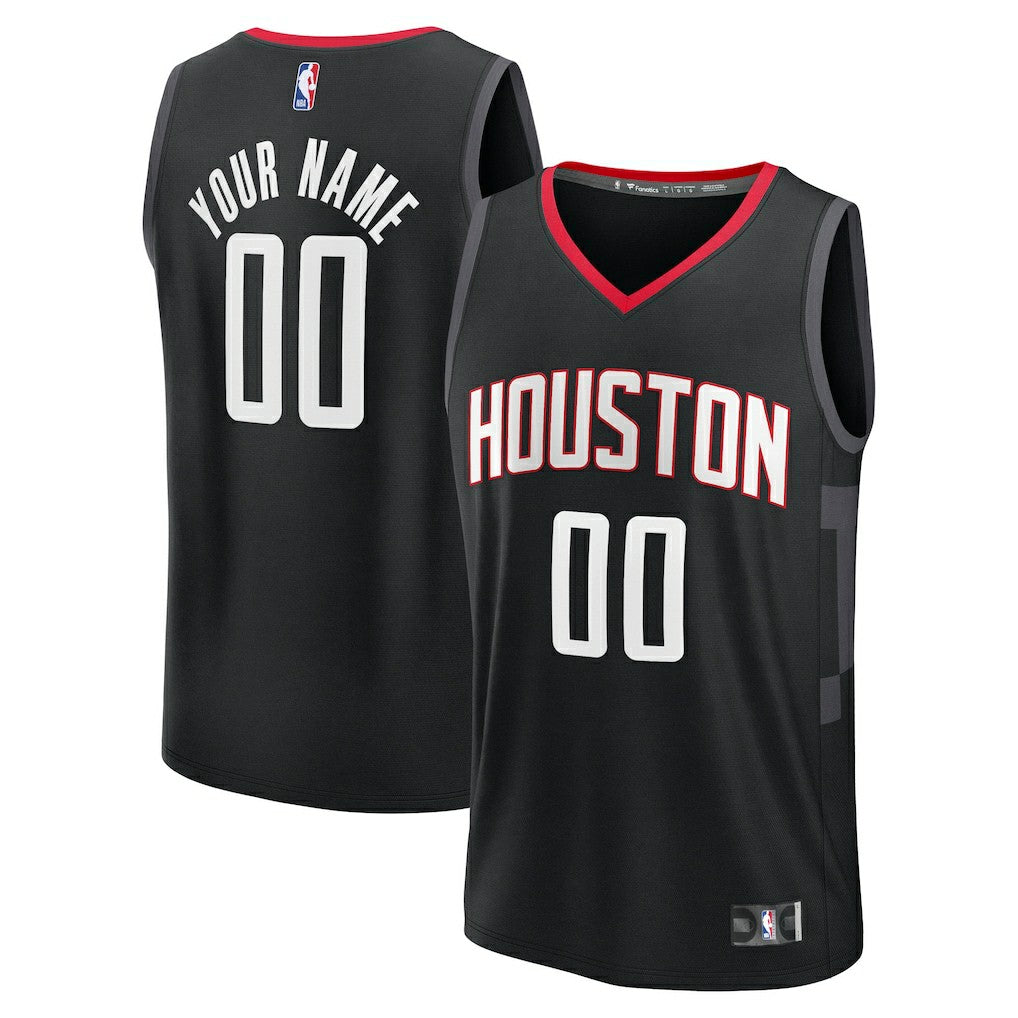 Fanatics Houston Rockets Youth Fast Break Custom Jersey Statement Edition Black