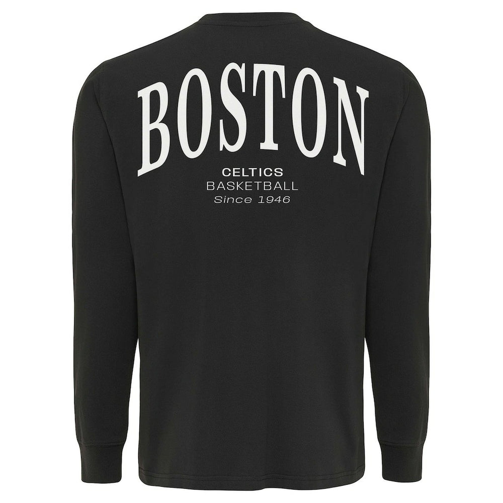 Boston Celtics Sportiqe Unisex Athletic Club Collection Sherwood Relaxed Fit Premium Long-Sleeve T-Shirt Anthracite
