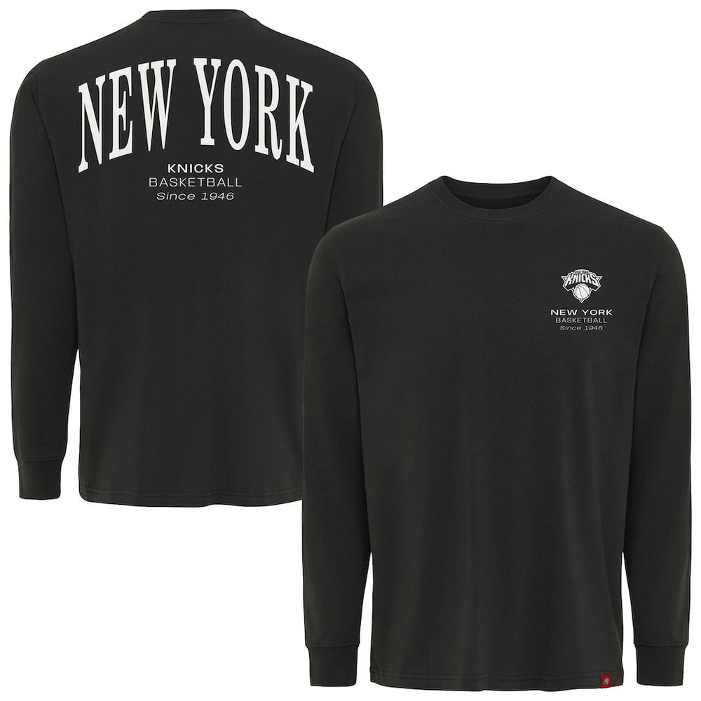 New York Knicks Sportiqe Unisex Athletic Club Collection Sherwood Relaxed Fit Premium Long-Sleeve T-Shirt Anthracite