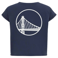 Golden State Warriors Sportiqe Women's Athletic Club Collection Alana Premium Cropped T-Shirt Blue