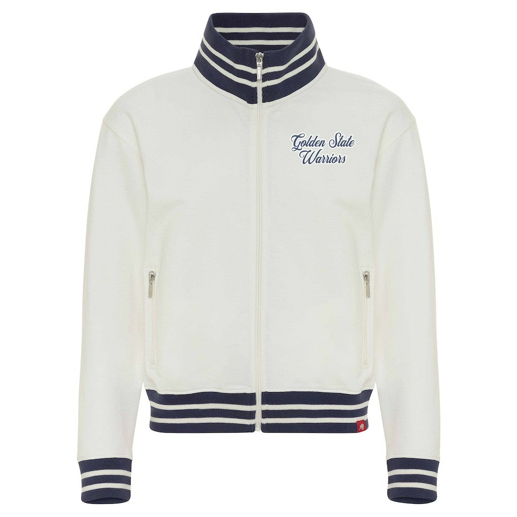Golden State Warriors Sportiqe Women's Athletic Club Collection Sutton French Terry Full-Zip Jacket Cream