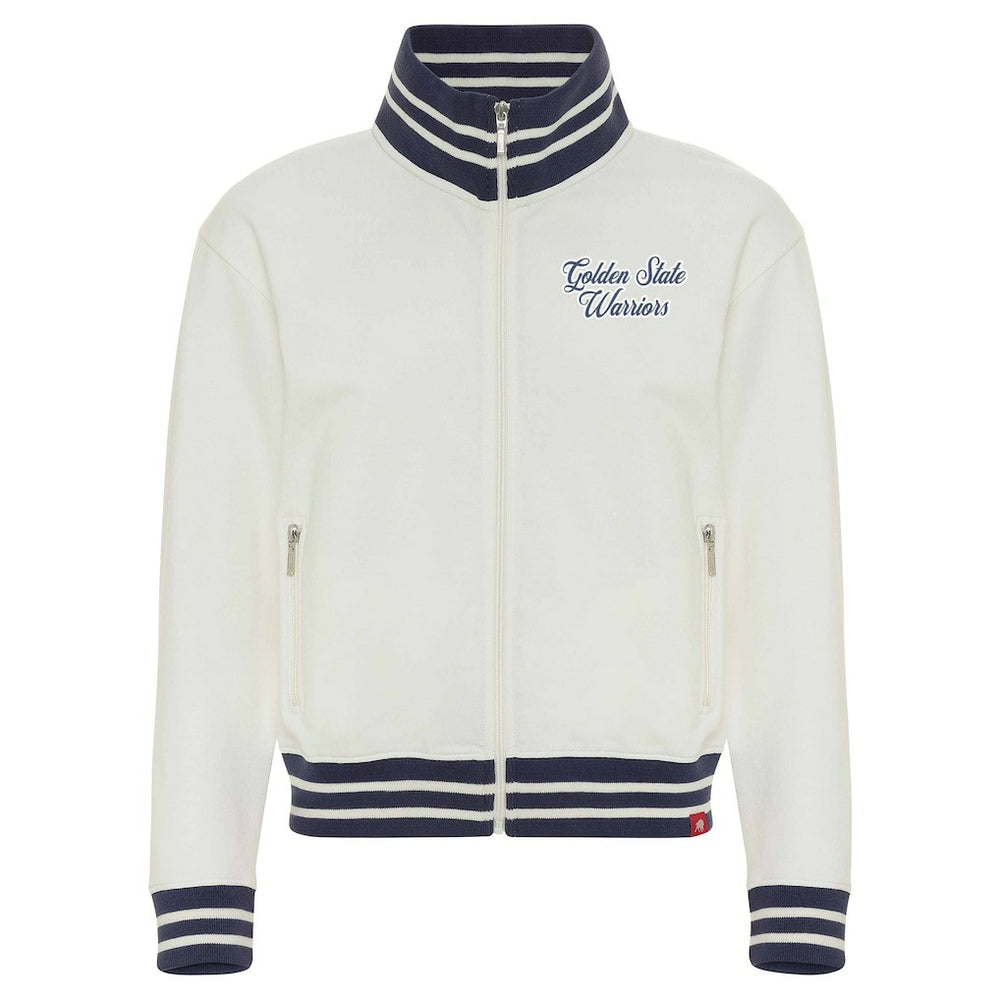 Golden State Warriors Sportiqe Women's Athletic Club Collection Sutton French Terry Full-Zip Jacket Cream