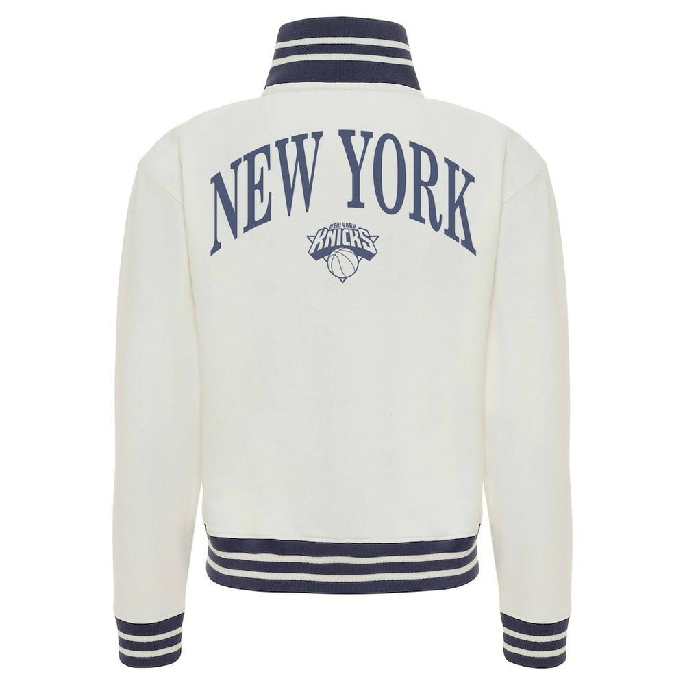 New York Knicks Sportiqe Women's Athletic Club Collection Sutton French Terry Full-Zip Jacket Cream