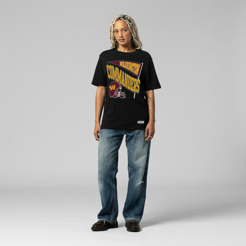 Washington Commanders Women's Team Dynamic Boyfriend T-Shirt - Black - Mitchell & Ness