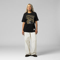 New Orleans Saints Women's Team Dynamic Boyfriend T-Shirt - Black - Mitchell & Ness