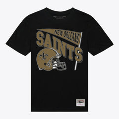 New Orleans Saints Women's Team Dynamic Boyfriend T-Shirt - Black - Mitchell & Ness