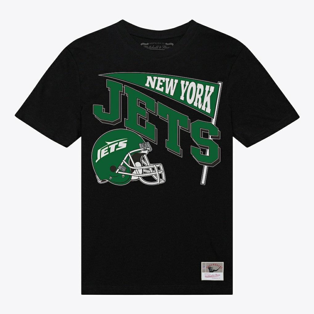 New York Jets Women's Team Dynamic Boyfriend T-Shirt - Black - Mitchell & Ness