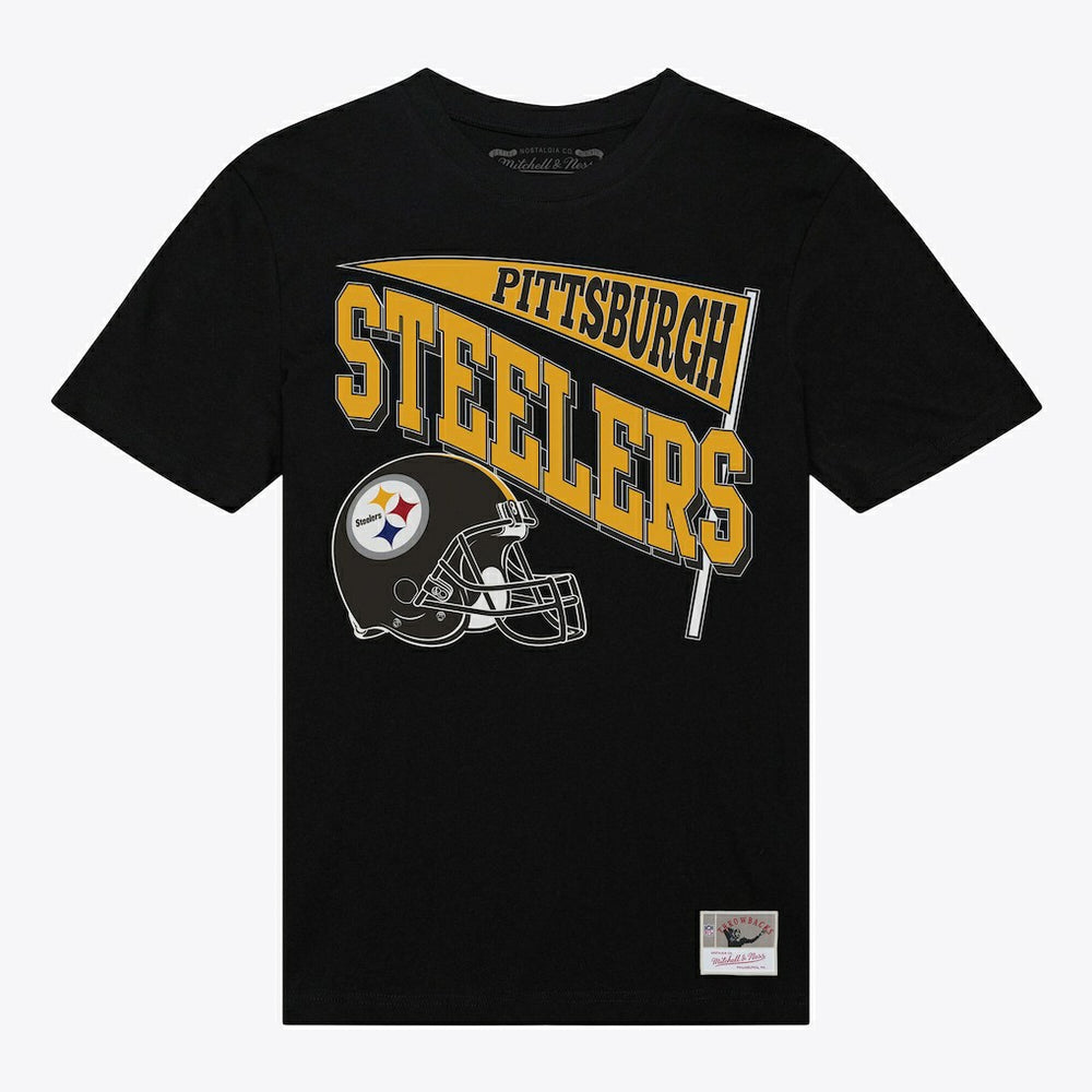 Pittsburgh Steelers Women's Team Dynamic Boyfriend T-Shirt - Black - Mitchell & Ness