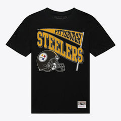 Pittsburgh Steelers Women's Team Dynamic Boyfriend T-Shirt - Black - Mitchell & Ness