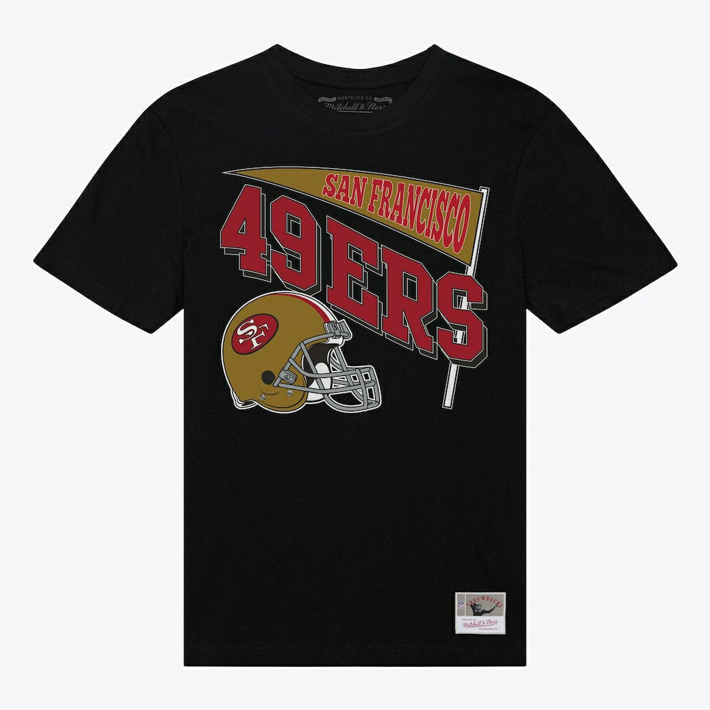 San Francisco 49ers Women's Team Dynamic Boyfriend T-Shirt - Black - Mitchell & Ness