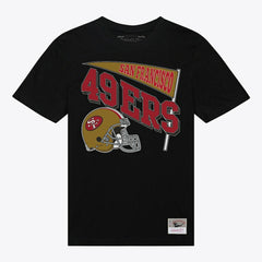 San Francisco 49ers Women's Team Dynamic Boyfriend T-Shirt - Black - Mitchell & Ness