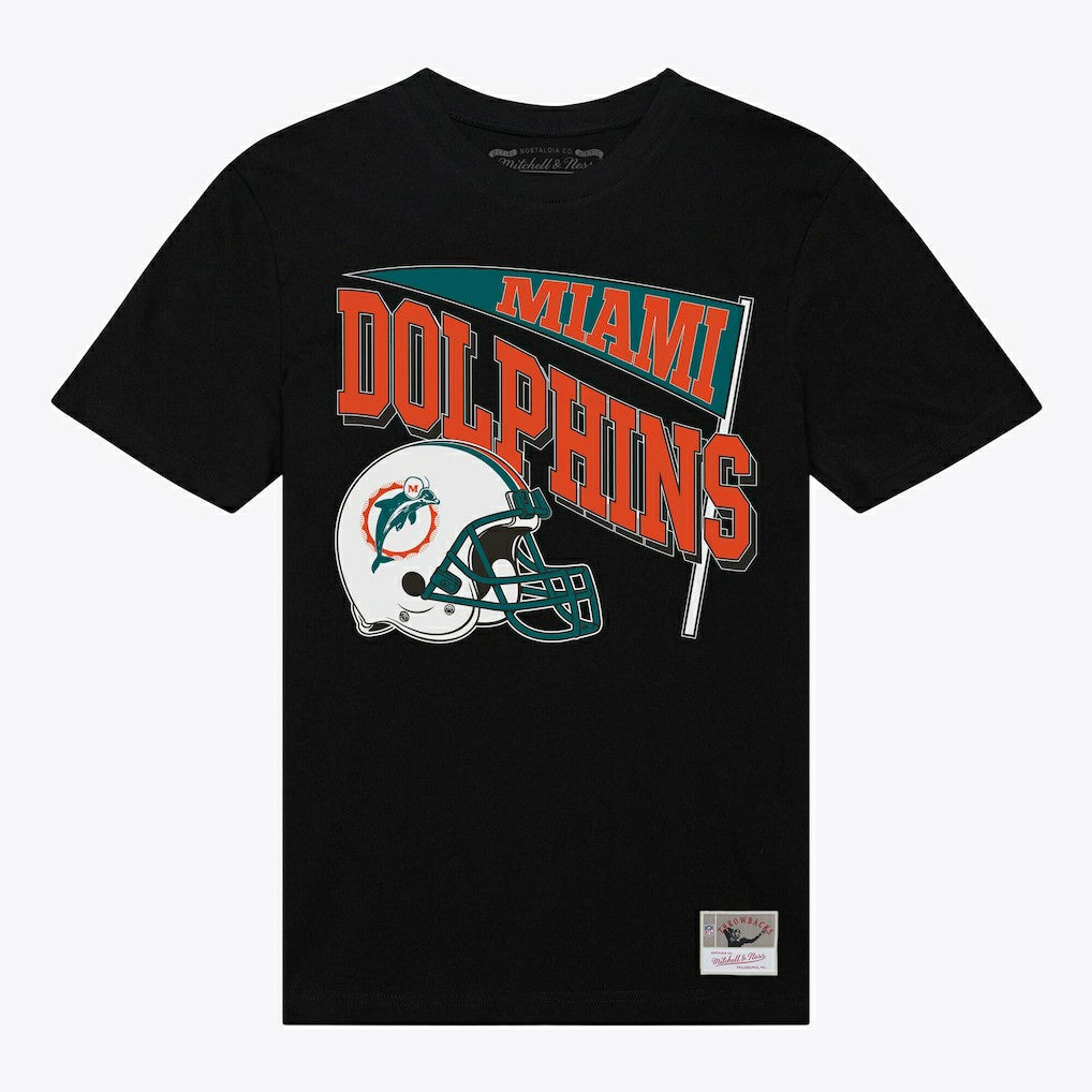 Miami Dolphins Women's Team Dynamic Boyfriend T-Shirt - Black - Mitchell & Ness