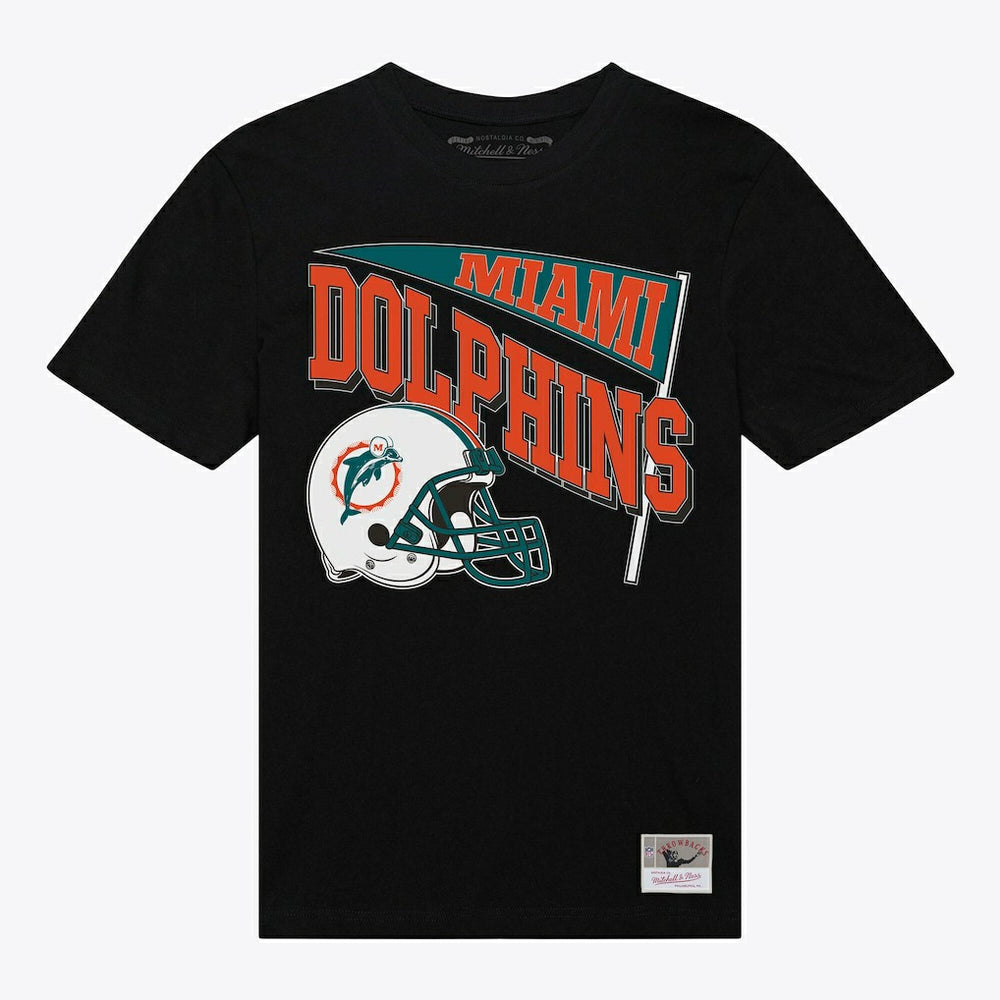Miami Dolphins Women's Team Dynamic Boyfriend T-Shirt - Black - Mitchell & Ness