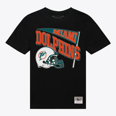 Miami Dolphins Women's Team Dynamic Boyfriend T-Shirt - Black - Mitchell & Ness