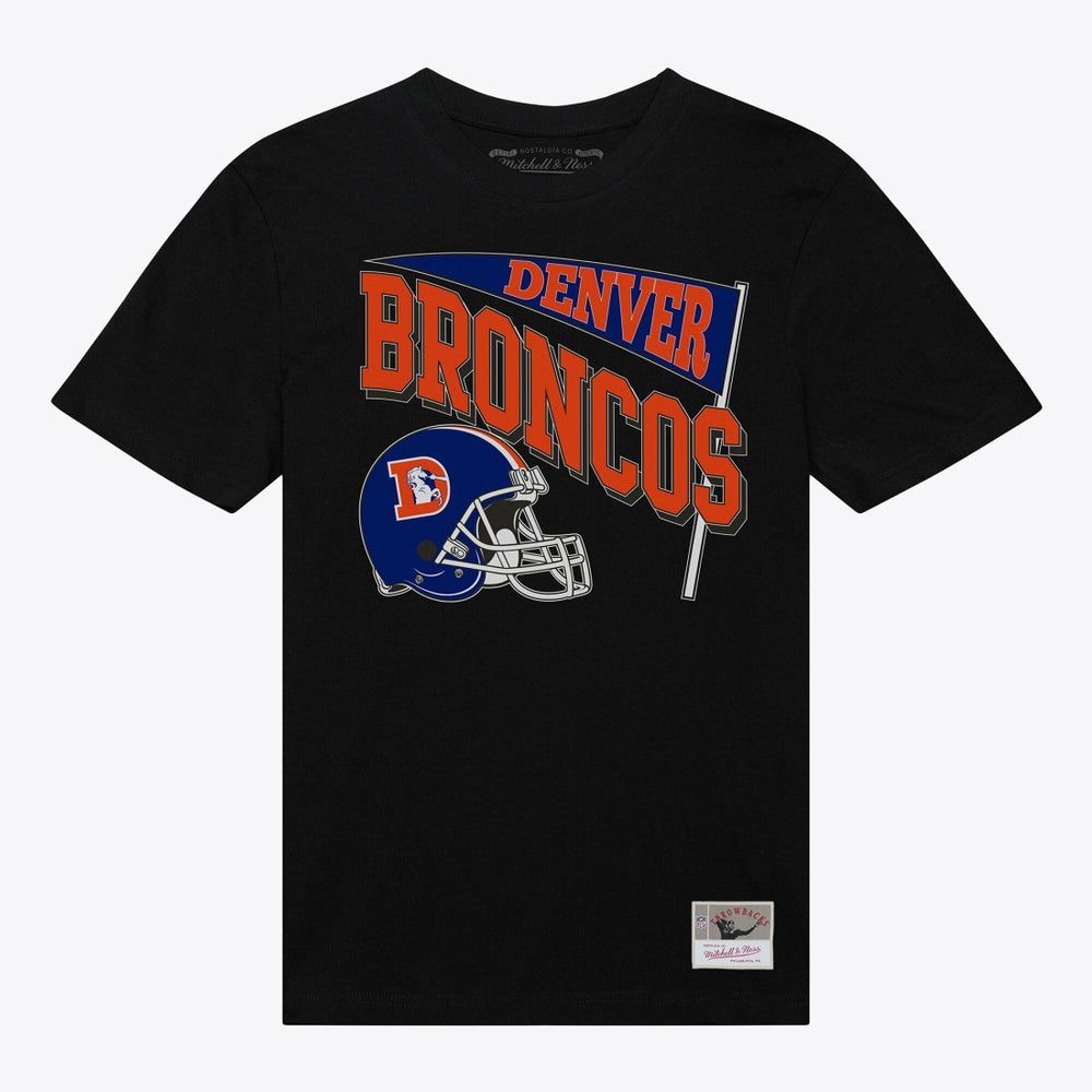 Denver Broncos Women's Team Dynamic Boyfriend T-Shirt - Black - Mitchell & Ness
