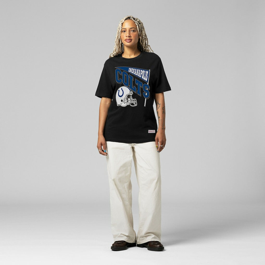Indianapolis Colts Women's Team Dynamic Boyfriend T-Shirt - Black - Mitchell & Ness