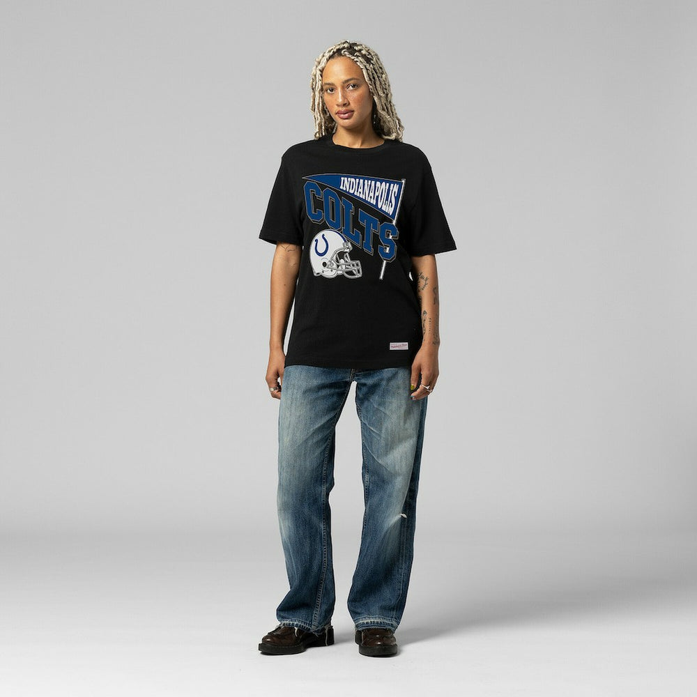 Indianapolis Colts Women's Team Dynamic Boyfriend T-Shirt - Black - Mitchell & Ness